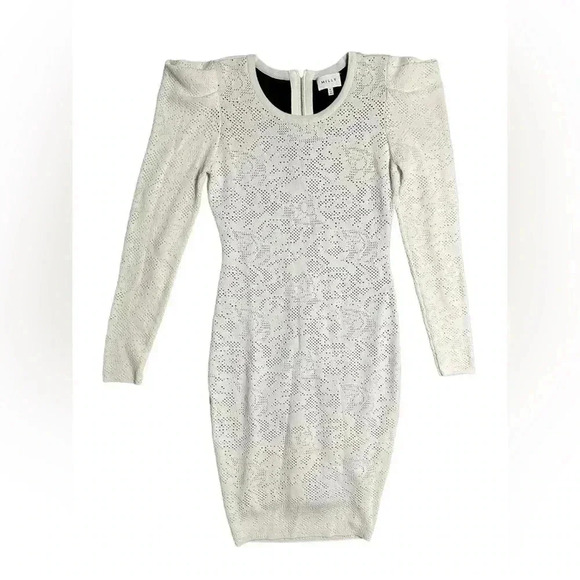 MILLY Women's Knit Dress White Patterned Medium - Picture 1 of 8